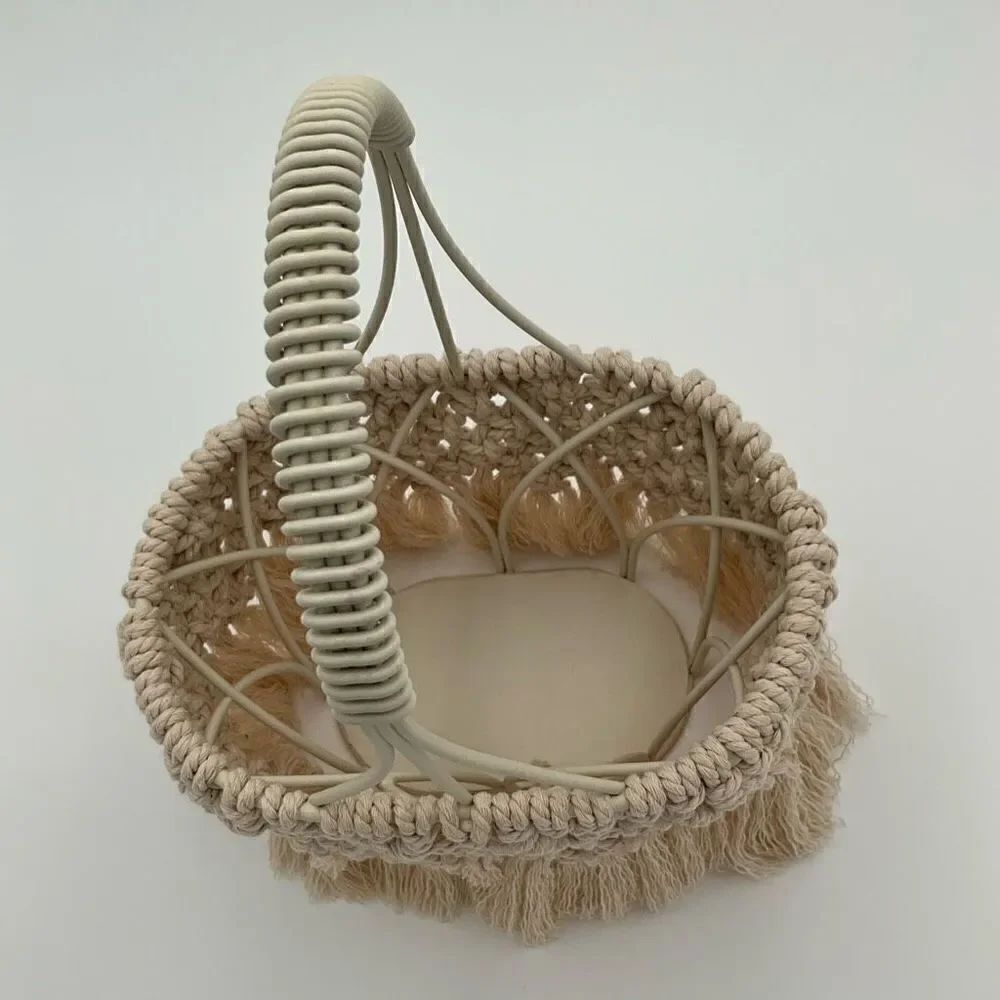 Custom Handmade Macrame metal basket - Picture 3 of 3